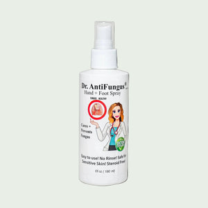 Dr. AntiFungus hand and foot spray bottle on a white background