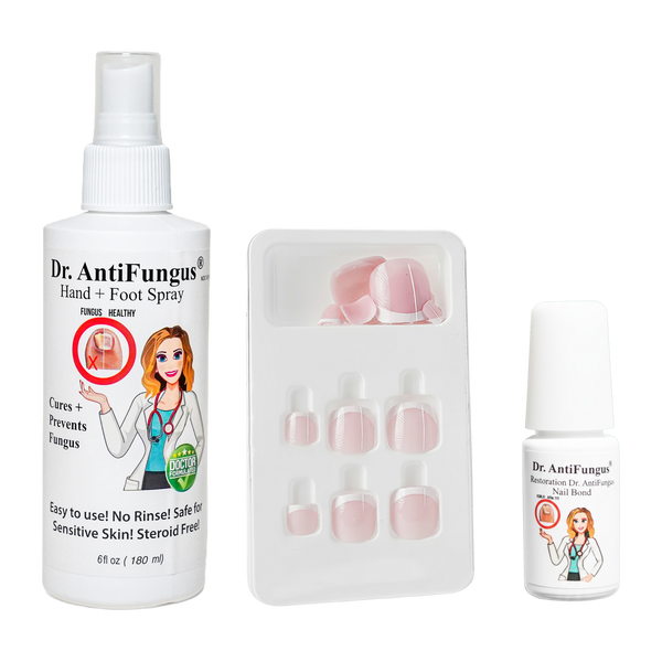 Dr. Anti Fungus Press on Nails + Hand & Foot Spray Bundle