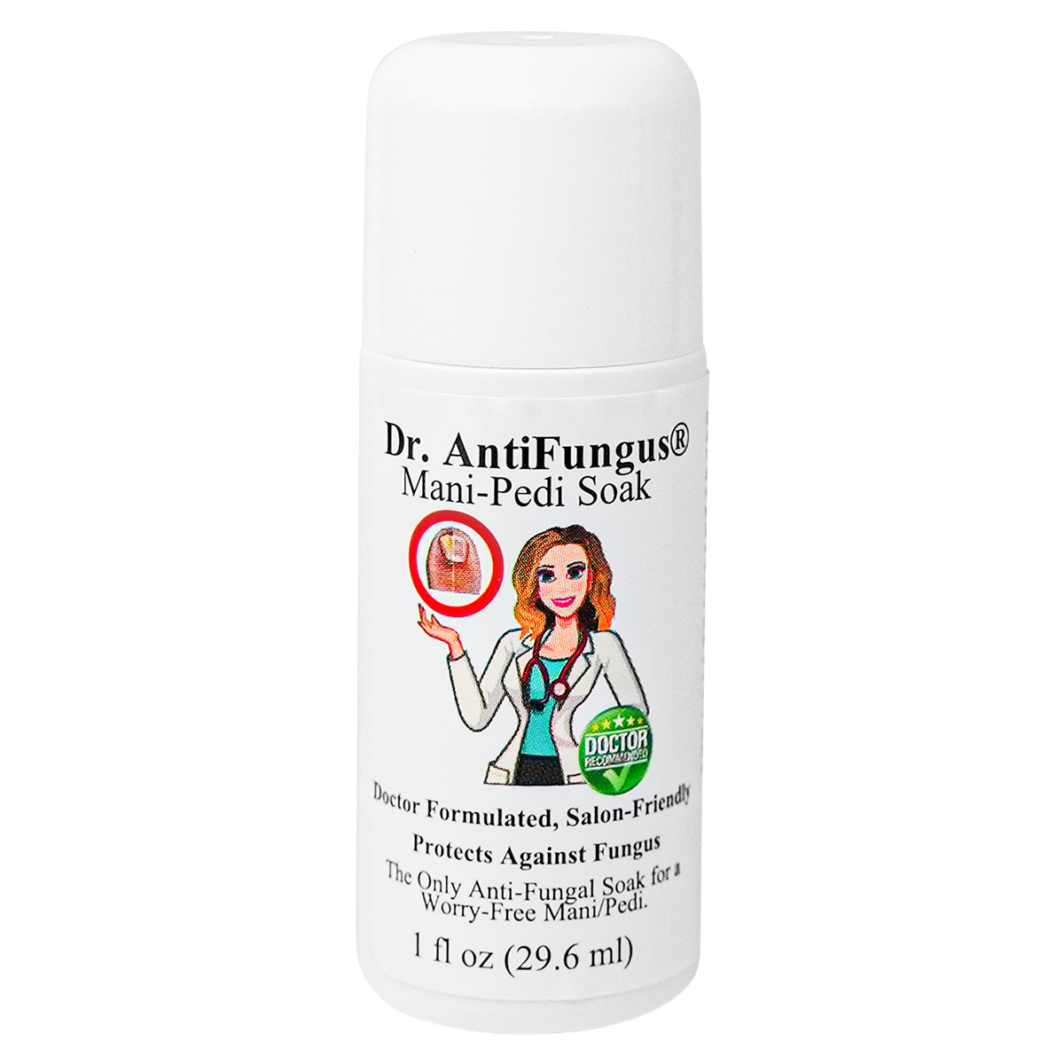 Dr. AntiFungus Mani-Pedi Soak bottle on a white background