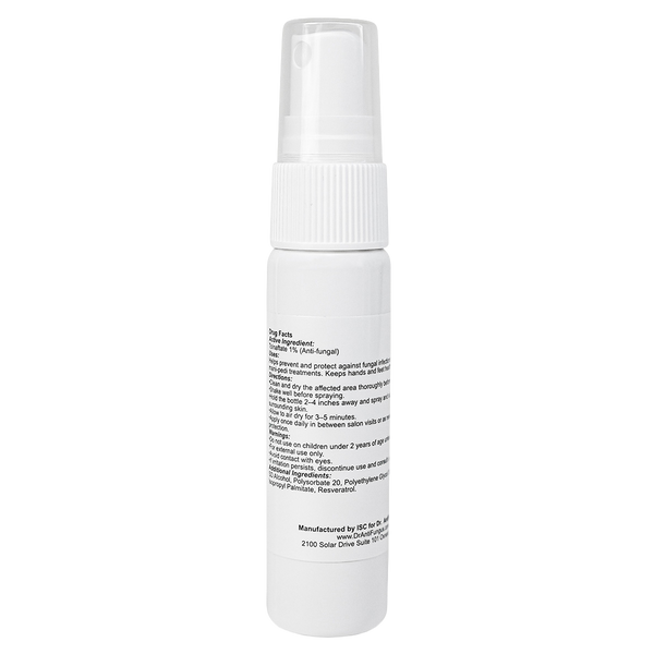 White spray bottle with text on a white background