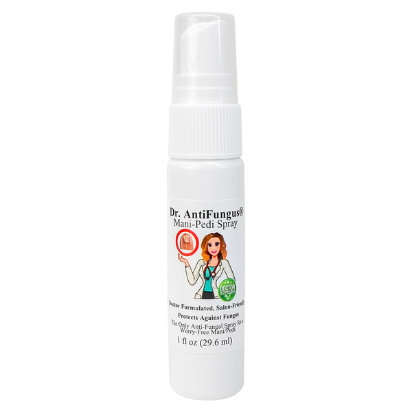 Dr. AntiFungus Mani-Pedi Spray bottle on a white background